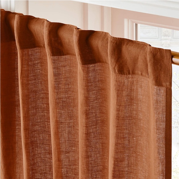 CB2 Rust Linen Curtains - Picture 4 of 7